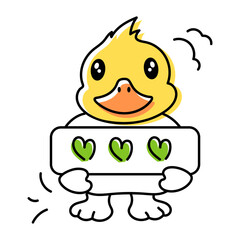  Doodle Icon of Cute Ducks