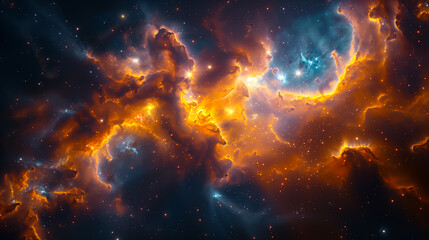 Deep space background with nebula, stars and space clouds - obrazy, fototapety, plakaty