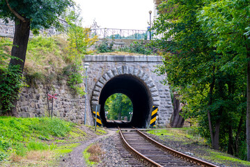 Stone Railway Tunnel Entrance in Loket, Czech Republic