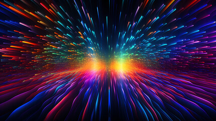 Colorful abstract background with glowing lines. 3d rendering, 3d illustration.