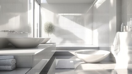 a beautiful white architecture design idea for a modern bathroom. wallpaper background