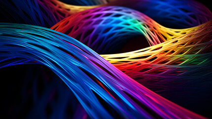 Futuristic technology wave background with glowing lines and bokeh
