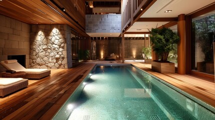 luxury pool interior wallpaper background