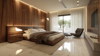 luxury bedroom interior wallpaper background