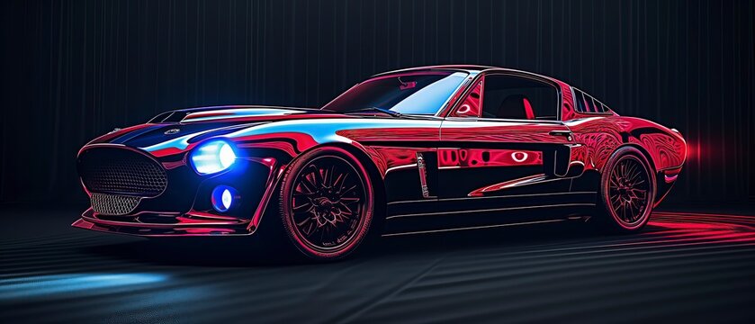 car, golden car, neon car, white car, black car, sports car wallpaper concept, new car launch, car, dark, sport, ai generated