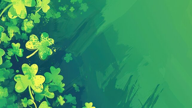 Patrick's Day celebration template design with a festive green theme and space for your text or images.