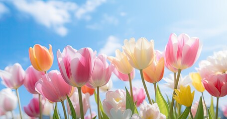 beautiful tulips at spring