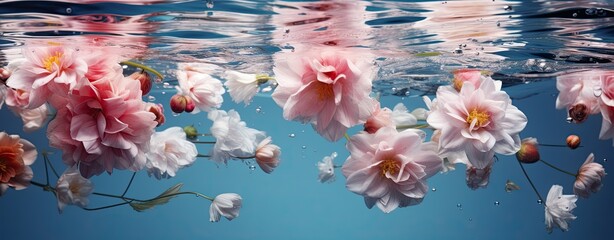 flowers in water, spring concept