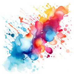 Watercolor Splash on a White background. Generative Ai
