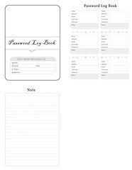 Editable Password Log Book Planner Kdp Interior printable template Design.