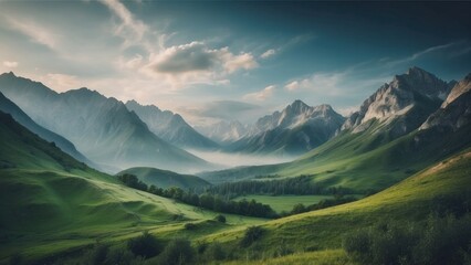 Fototapeta na wymiar Beautiful Mountain Landscapes Background