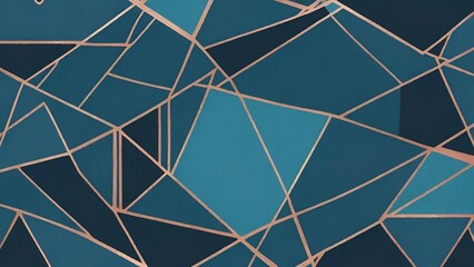 abstract geometric designs featuring a harmonious blend of teal and copper tones