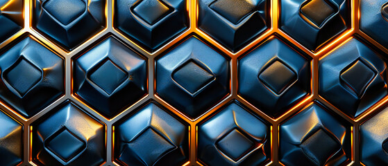 Geometric precision: An abstract, hexagonal pattern that reflects the modernity of design and the structure of innovation