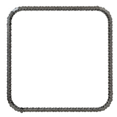 Moto Muse: Unleash your inner biker chick! This 3D frame of rugged motorcycle chains forms a square with rounded corners, perfect for edgy fashion statements.