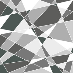 Seamless vector pattern. Broken mosaic in gray tones, tiles. For decoration, background
