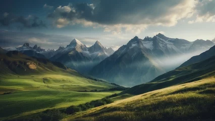 Schilderijen op glas Beautiful Mountain Landscapes Background © Damian Sobczyk