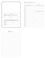 Editable 24 Hour Daily Planner planner Kdp Interior printable template Design.