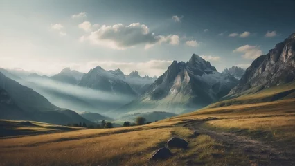 Crédence de cuisine en verre imprimé Montagnes Beautiful Mountain Landscapes Background