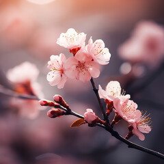 Pink Sakura in bloom, Spring decoration