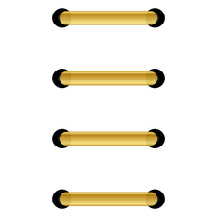 Realistic binder ring for notebooks or calendars. 3D gold, gold spring	