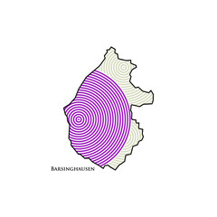 Fototapeta premium Barsinghausen Map - World Map International vector template. German region silhouette vector illustration