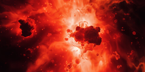 Organic abstract red science background