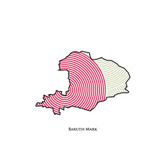 Baruth/Mark Map - World Map International vector template. German region silhouette vector illustration