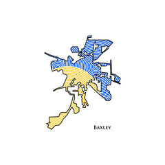 Baxley Map - World Map International vector template. America region silhouette vector illustration