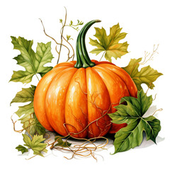 Obraz premium pumpkin with leaves