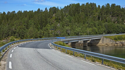 Road bridge Simlestraumen in Norway, Europe
