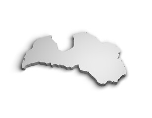 Fototapeta premium 3d Latvia map illustration white background isolate