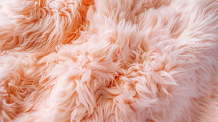 fluffy fur texture in peach colour (1) - obrazy, fototapety, plakaty