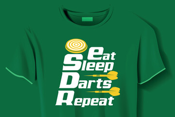 Eat Sleep darts repeat, typography t-shirt design