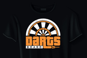 Dartboard typography t-shirt vector