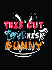 Obraz premium Easter day typography egg lettering t-shirt design holiday greeting cute bunny vector art.