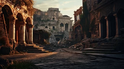 Deurstickers Oud gebouw Ancient Rome AI