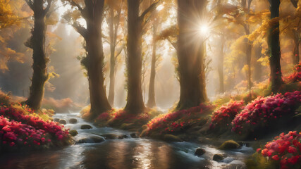 Naklejka premium autumn in the forest