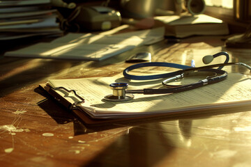 Medical Report, stethoscope.