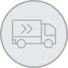 Shipping Truck Grey Line Circle Icon