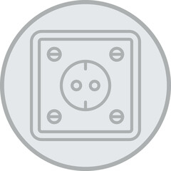 Socket Grey Line Circle Icon