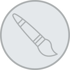 Paintbrush Grey Line Circle Icon