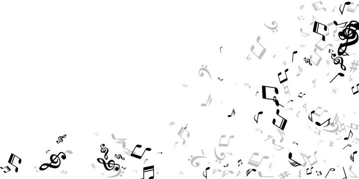 Musical notes cartoon vector backdrop. Melody