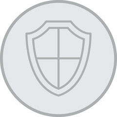 Shield Grey Line Circle Icon