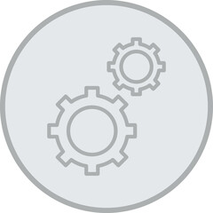 Gear Grey Line Circle Icon