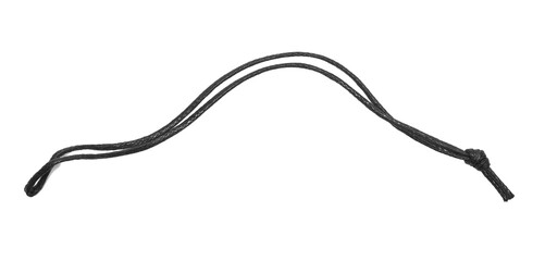 Black ropes for tag isolated on white