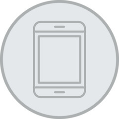 Mobile Grey Line Circle Icon