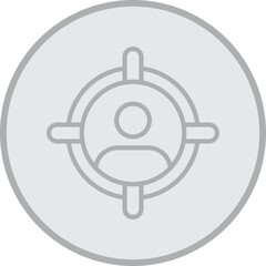 Target Audience Grey Line Circle Icon