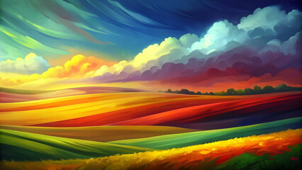 colorful abstract art illustration background. color field art style, colorful, beautiful, simple and attractive. amazing imagination.