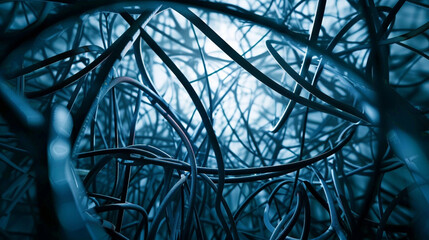 A thought-provoking image of a maze formed by tangled wires, portraying the complexity and intrigue of an interesting technological idea