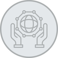 Noosphere Grey Line Circle Icon